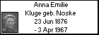 Anna Emilie Kluge geb. Noske