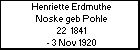 Henriette Erdmuthe Noske geb Pohle
